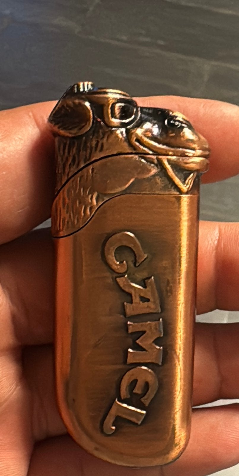 Werkende Vintage stormaansteker (camel) jaren 90, Collections, Enlèvement ou Envoi, Comme neuf, Briquet