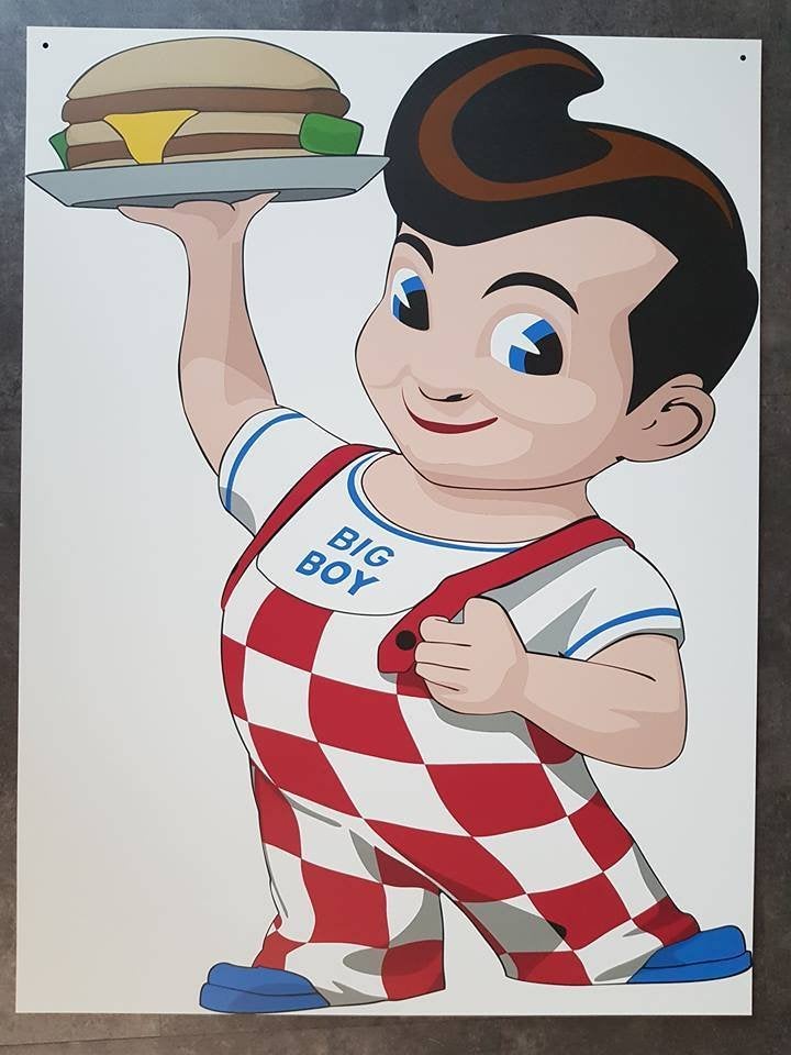 Assiette de décoration Big Boy Hamburger, Maison & Meubles, Neuf, 60 cm, 40 cm, Panneau publicitaire