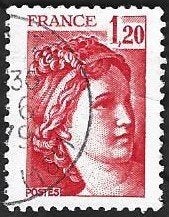 1 Postzegel Frankrijk 1978 Sabine (I), Enlèvement ou Envoi, Affranchi