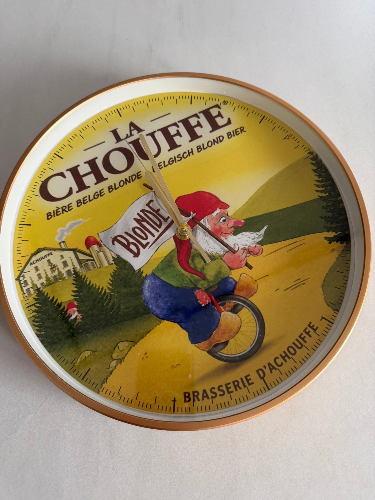 Grande horloge murale La Chouffe beer rétro vintage mancave, Collections, Enlèvement ou Envoi, Neuf, Autres types, Autres marques