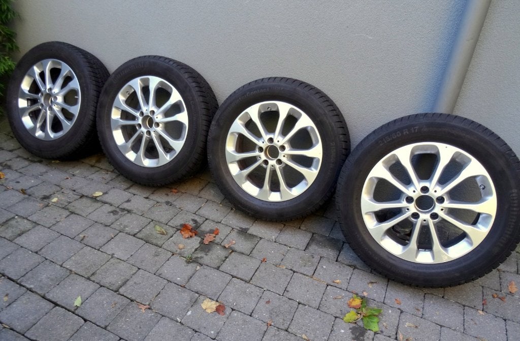 Pneus hiver sur jantes alu Mercedes, Autos : Pièces & Accessoires, Véhicule de tourisme, Enlèvement, Utilisé, Pneus hiver