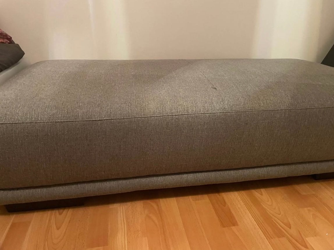 Grote poef grijs, Ophalen, 125 cm of meer, Zo goed als nieuw, Stof