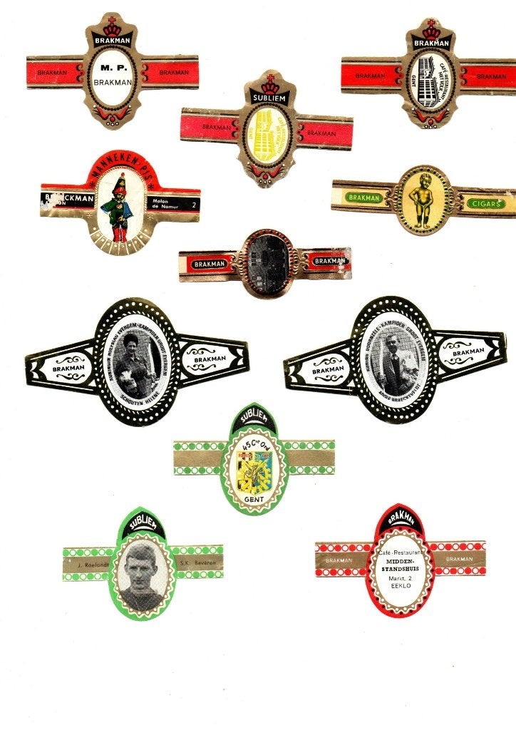 SIGARENBANDEN BRAKMAN, Ophalen of Verzenden, Gebruikt, Sigarenbandjes