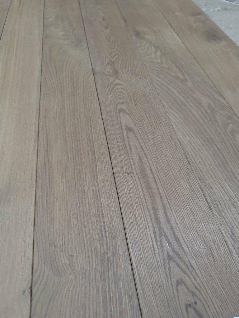 HOUTEN PARKET; 51,84 M2 MASSIEF EIKEN 10 BREED WIT GEOLIED, Ophalen, Wit