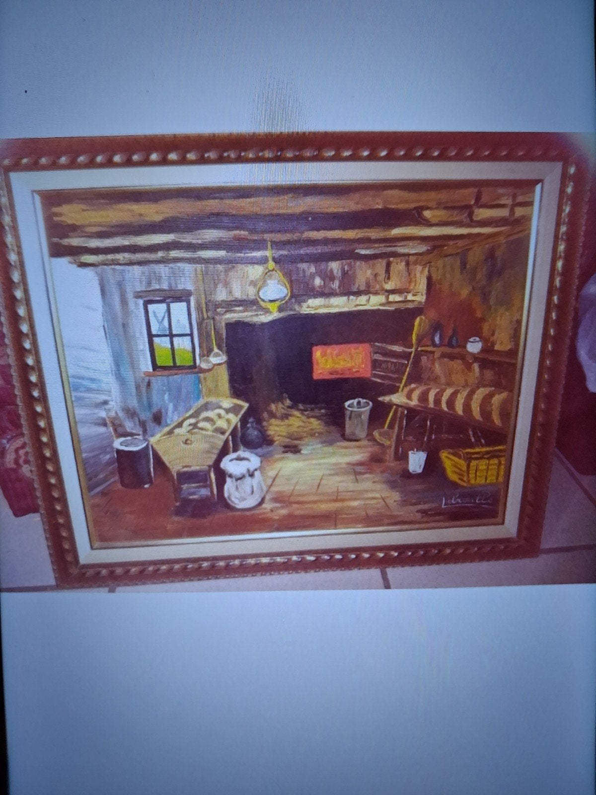 Peinture à l'huile "Atelier de Boulangerie" début 1900, Ophalen of Verzenden