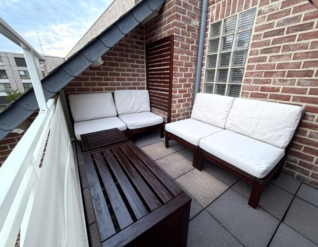 Complete IKEA ÄPPLARÖ loungeset — bruin, Jardin & Terrasse, Ensembles de jardin, Comme neuf, Sets de jardin, Bois, 4 places, Banque