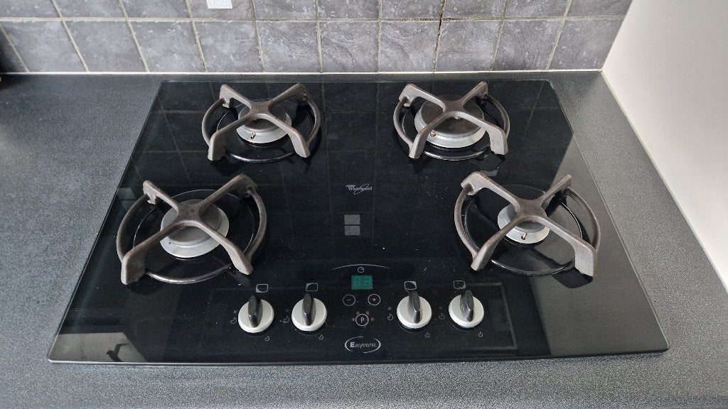 Gaskookplaat van Whirlpool, Elektronische apparatuur, Kookplaten, Ophalen, Gebruikt, 4 kookzones, Inbouw