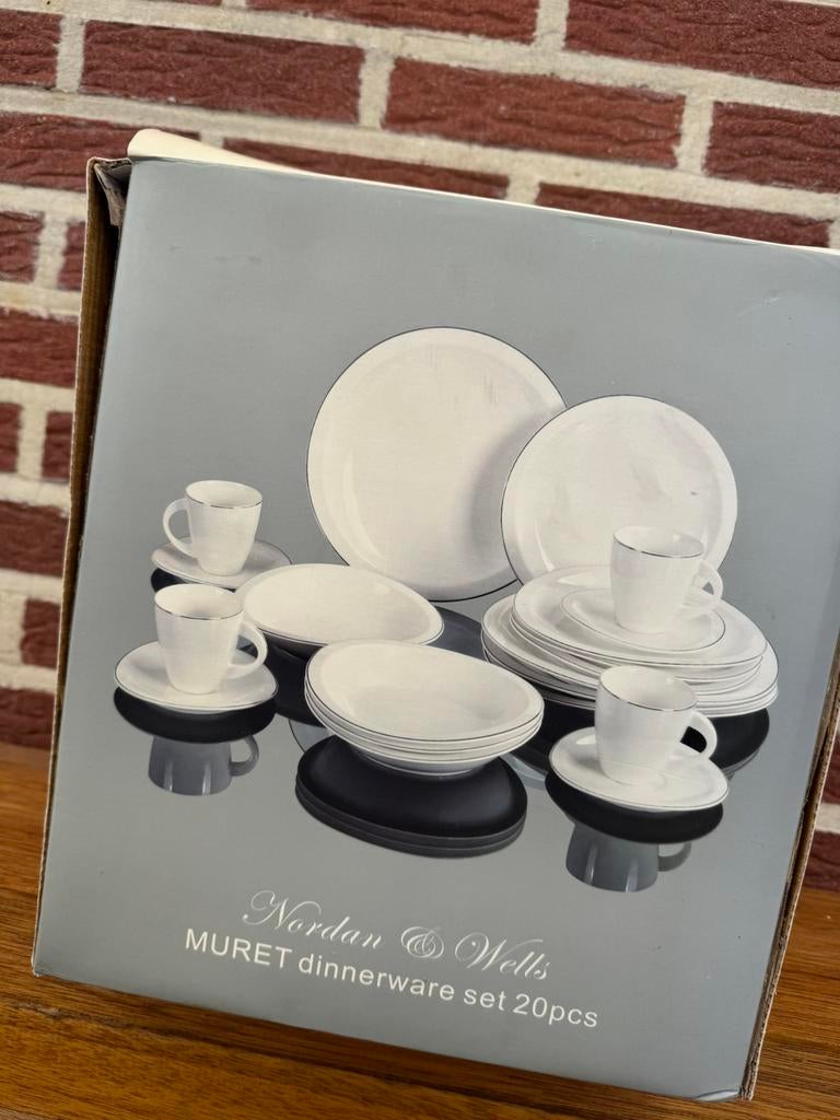 Muret servies set 20 stuks porselein wit, Enlèvement, Comme neuf, Porcelaine