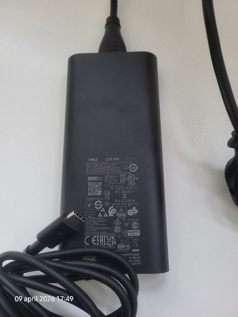 Dell USB‑C lader 130W met voedingskabel in nieuwstaat., Ophalen of Verzenden, Zo goed als nieuw