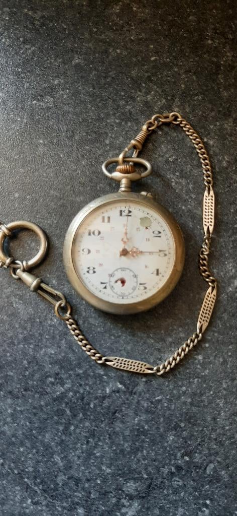 Mooie oude zakhorloge, Handtassen en Accessoires, Horloges | Antiek, Overige materialen, Zakhorloge, Ophalen of Verzenden, Met ketting