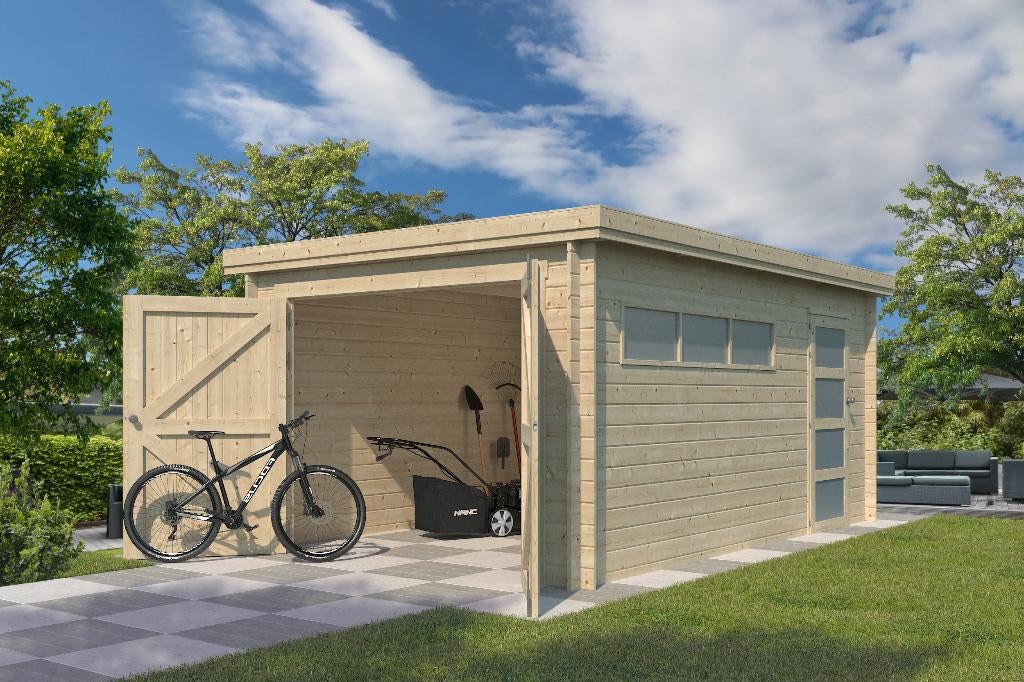 Nieuw houten garage 3711, Verzenden, Nieuw
