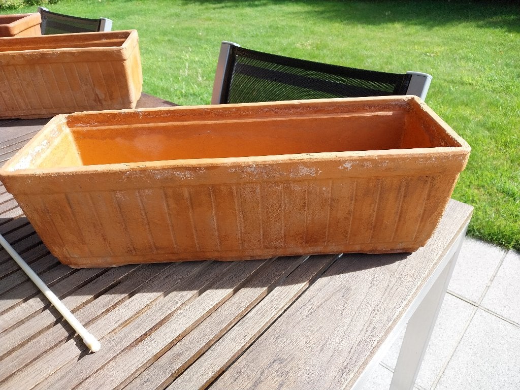 Terracotta bloembakken en ophangbeugels, Ophalen, Overige materialen, Gebruikt, Minder dan 30 cm