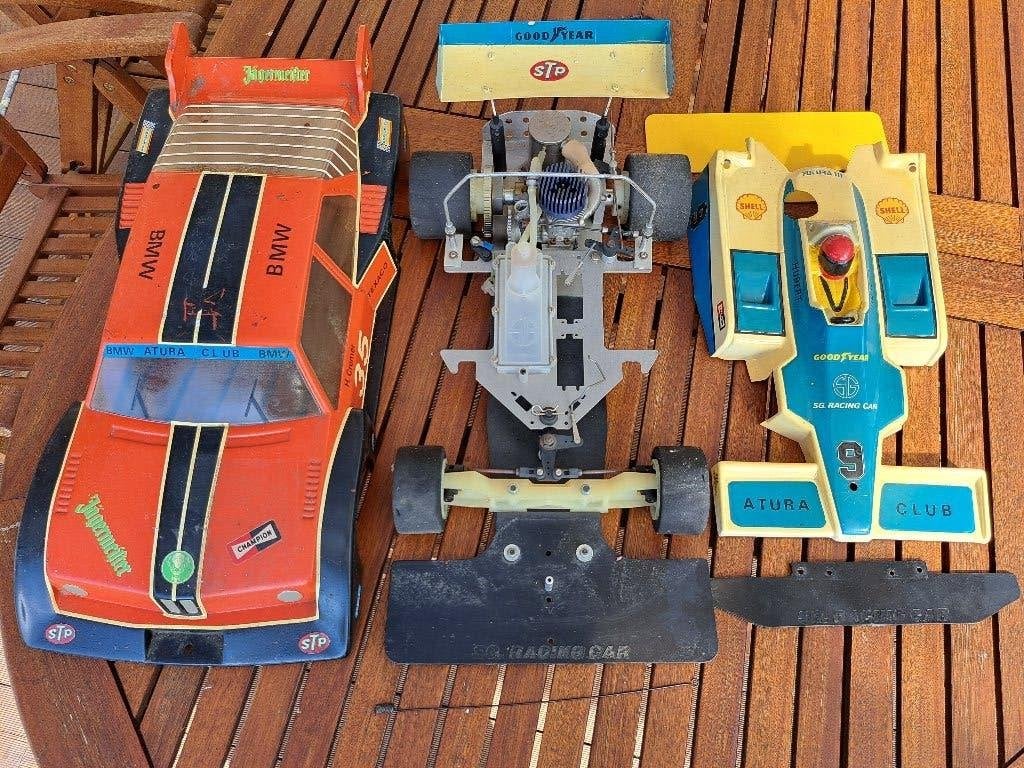 Vintage RC SG racewagen Futura III 1978 1:8 Nitro — compleet, Ophalen of Verzenden