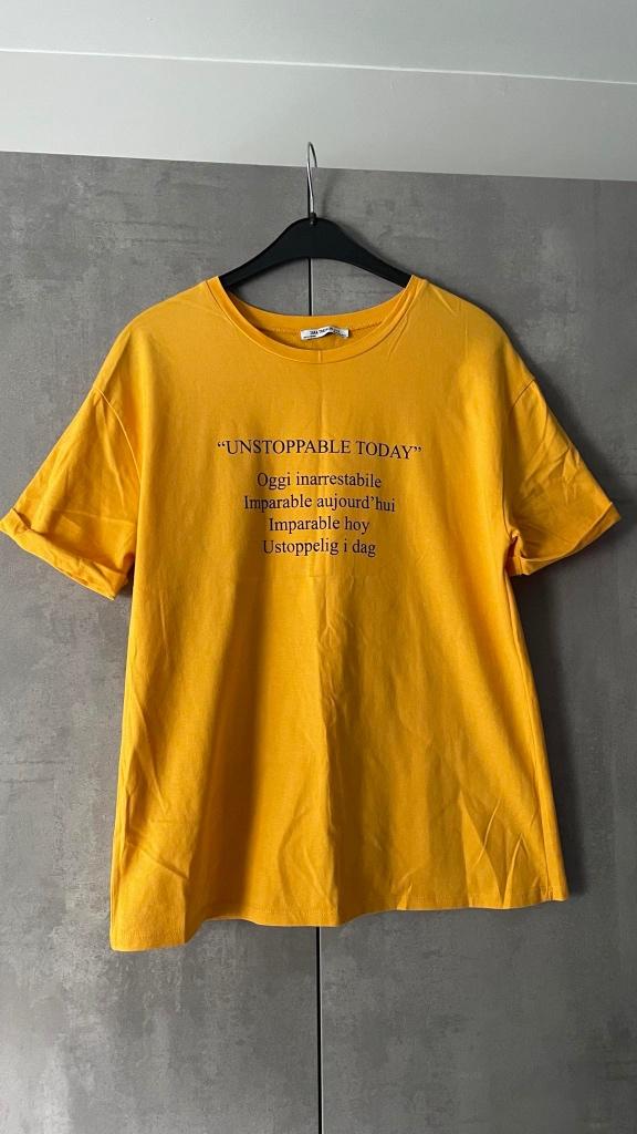 ZARA S geel T-SHIRT, Kleding | Dames, T-shirts, Zara, Geel, Ophalen of Verzenden, Zo goed als nieuw
