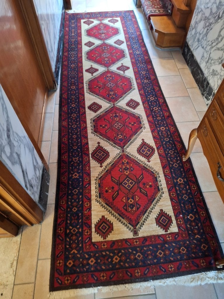 Loper - mat voor hall, Ophalen, 100 tot 150 cm, Blauw, 200 cm of meer