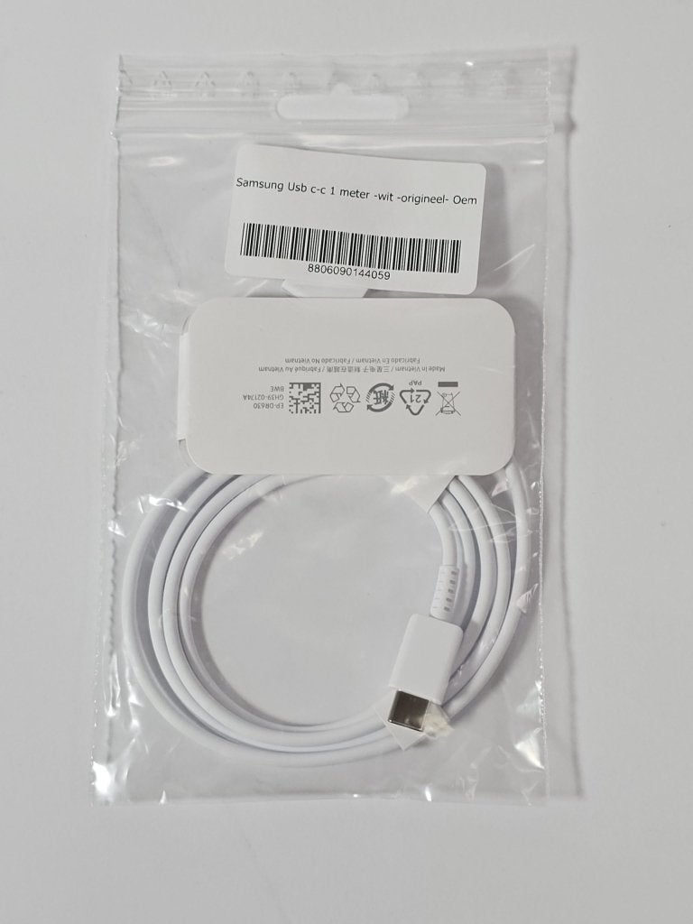 Samsung - USB-C naar USB-C Oplaadkabel - 1 Meter | Nieuw, Telecommunicatie, Mobiele telefoons | Telefoon-opladers, Nieuw, Ophalen of Verzenden