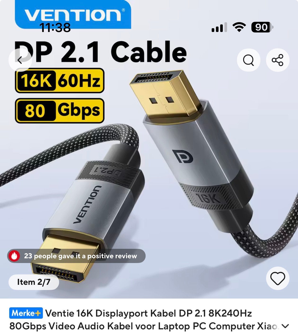 Kanbel voor computer hdmi 3 m, Computers en Software, Pc- en Netwerkkabels, Ophalen of Verzenden, Nieuw