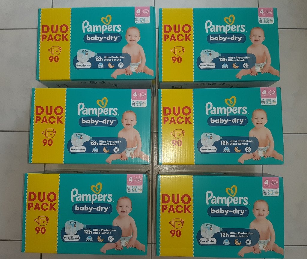 Pampers nr.4 Baby Dry pack 90 stuks, Kinderen en Baby's, Ophalen of Verzenden, Nieuw