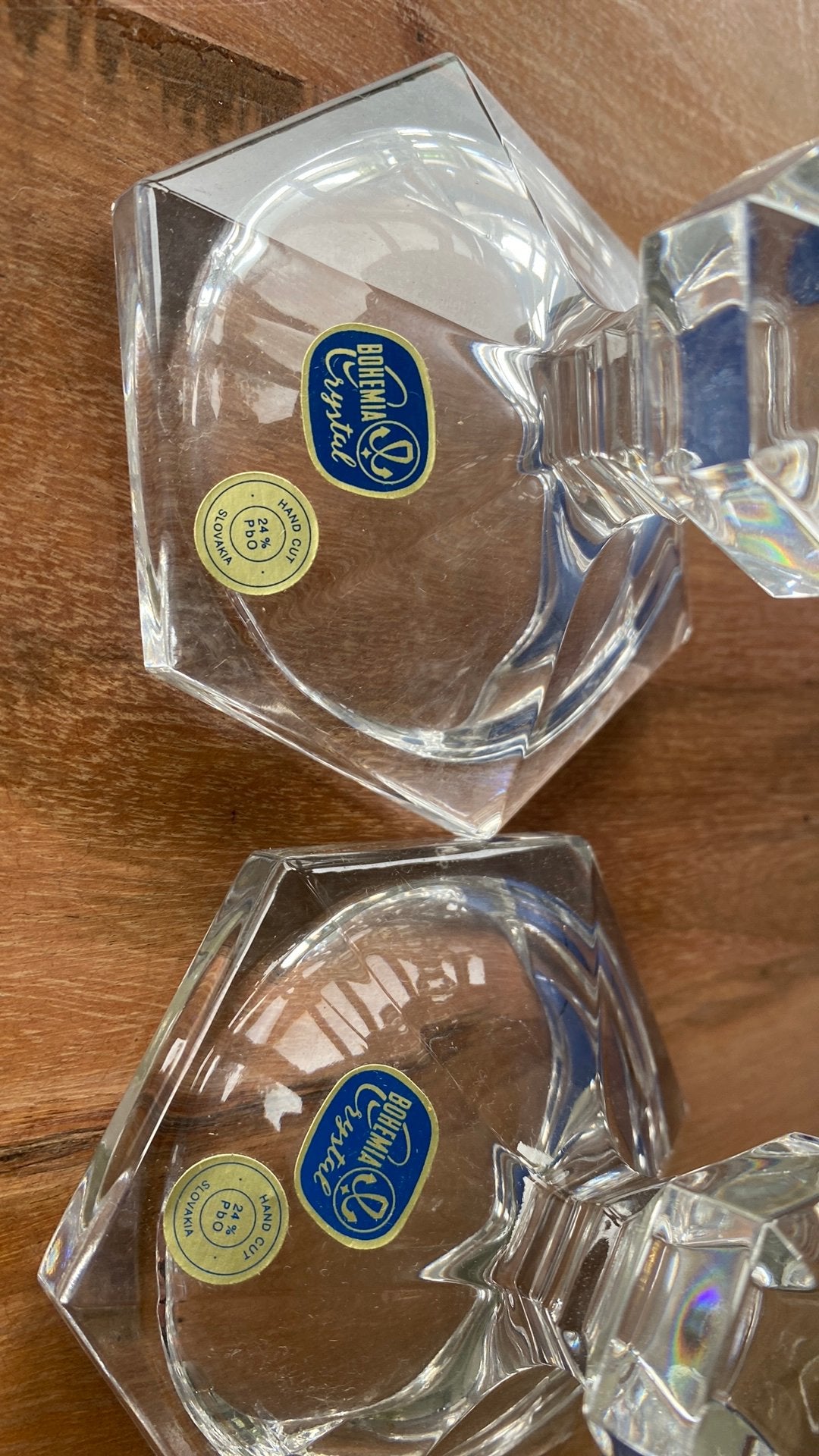 Bohemia cristal : 2 kandelaars, Ophalen