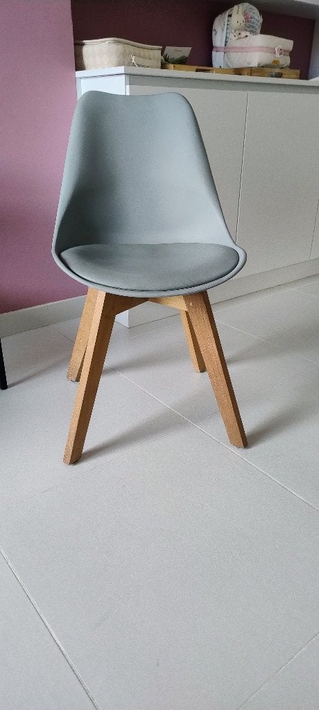 Vijf grijze kuipstoelen, Maison & Meubles, Gris, Synthétique, Enlèvement, Cinq, Six Chaises ou plus