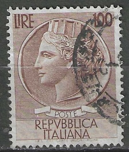 Italie 1954 - Yvert 684 - Munt van Syracuse - 100 l. (ST), Verzenden, Gestempeld