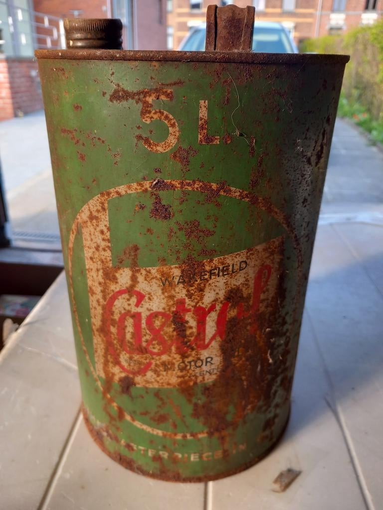 Bidon Castrol huile moteur 5 l.  Vintage, Enlèvement ou Envoi