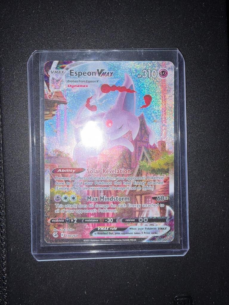 Espeon vmax #270 fusion strike alternate art, Hobby en Vrije tijd, Ophalen of Verzenden, Zo goed als nieuw