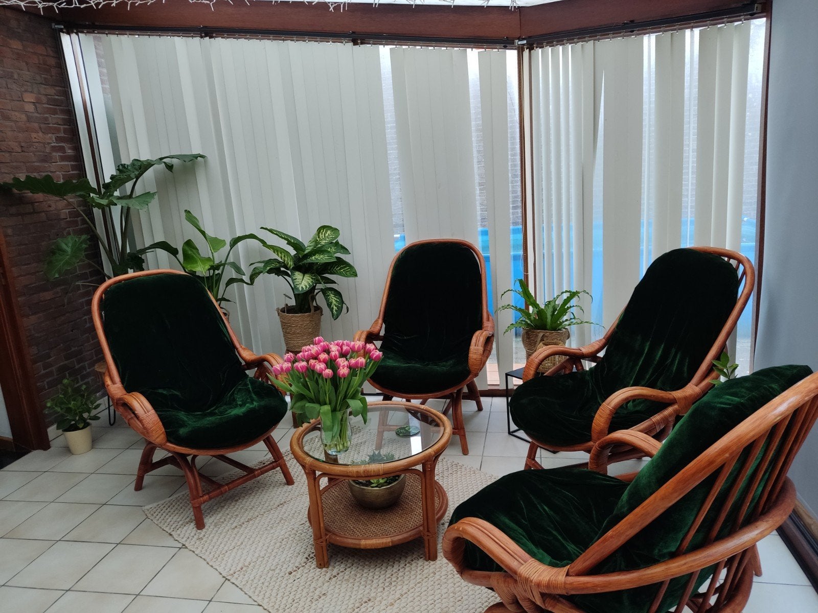 Bamboe set, Tuin en Terras, Tuinsets en Loungesets, Ophalen, Stoel