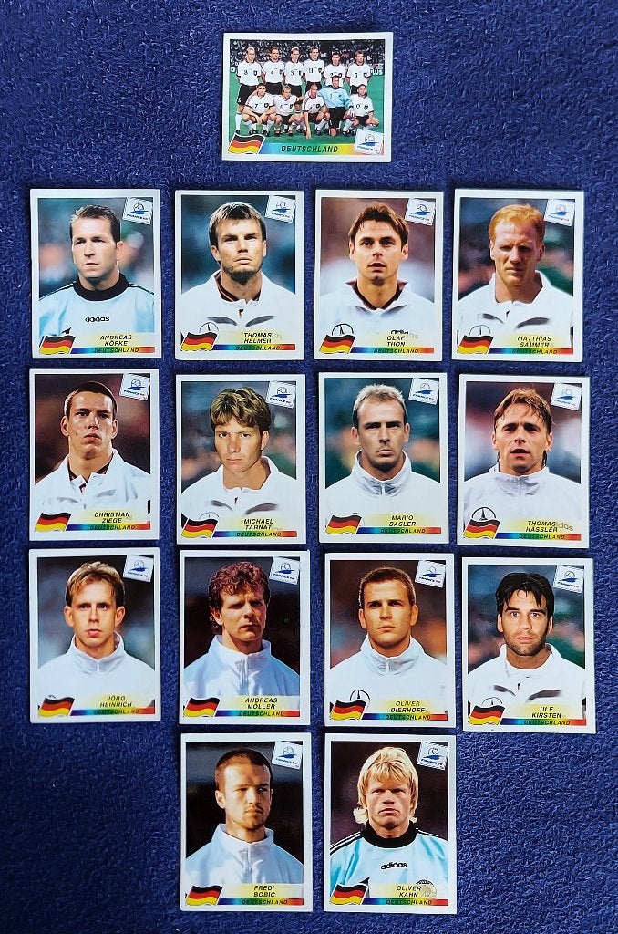 16 versch. Panini stickers voetbal ' WK 1998 - Duitsland ', Ophalen of Verzenden, Nieuw, Meerdere stickers