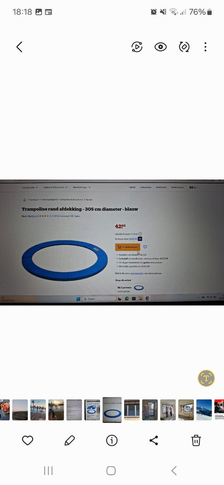 trampoline, Kinderen en Baby's, Ophalen, Gebruikt