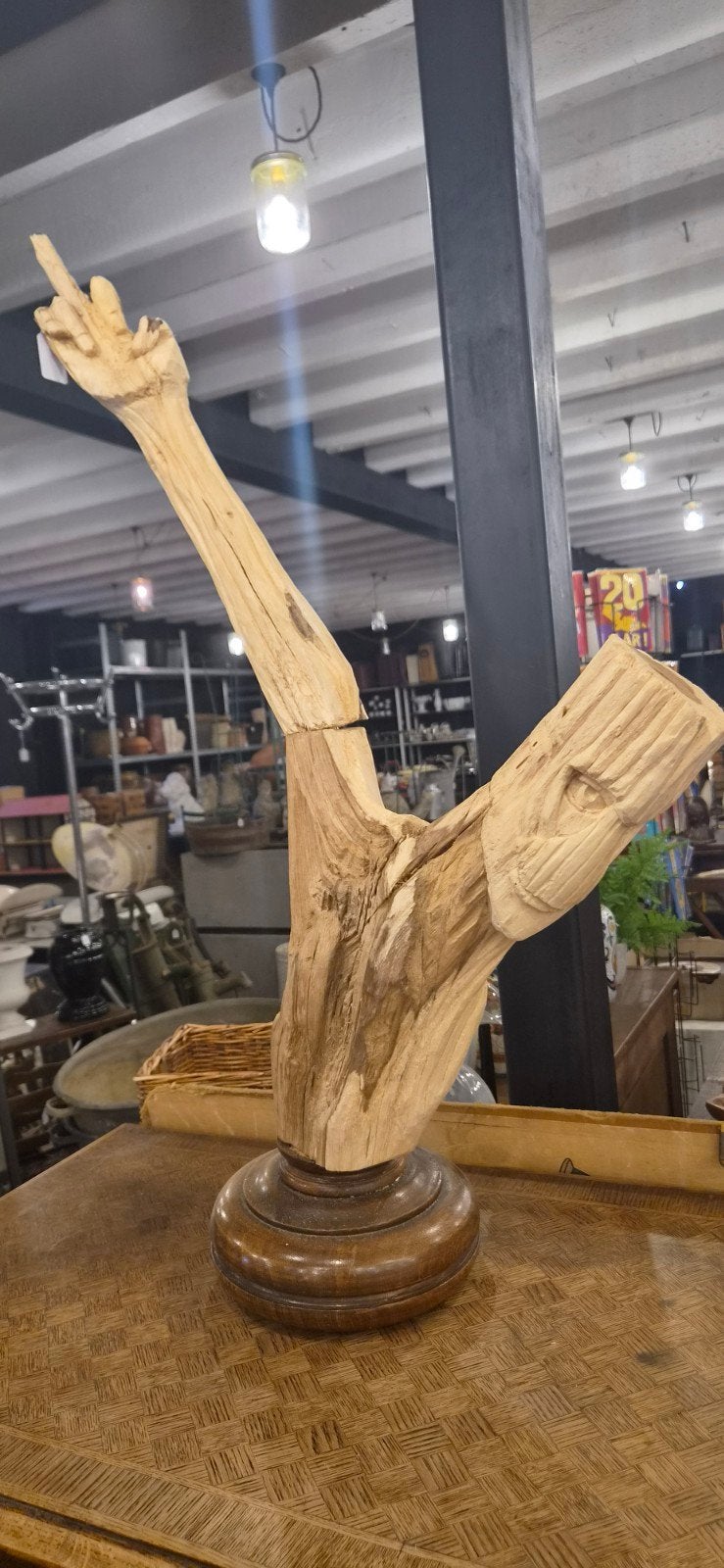 Groot-achtige houten boomfiguur – handgesneden sculptuur, Ophalen, Hout, ., .