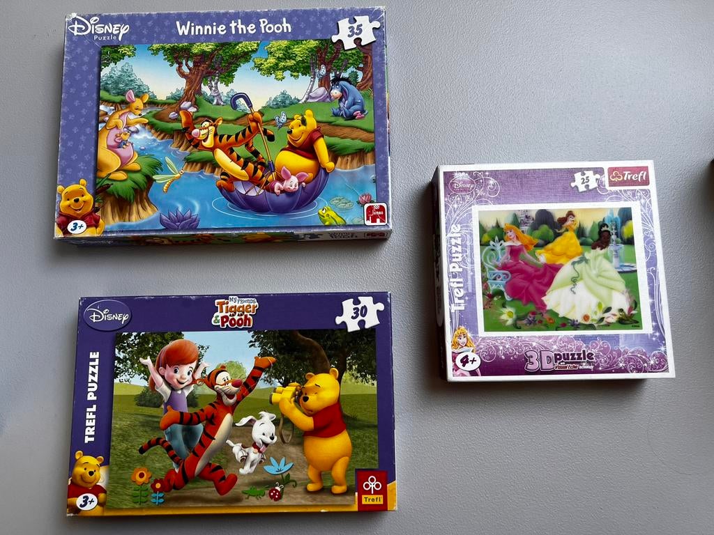 3 puzzels : 25, 30 en 35 stuks, Kinderen en Baby's, Speelgoed | Kinderpuzzels, Ophalen, 10 tot 50 stukjes, Gebruikt