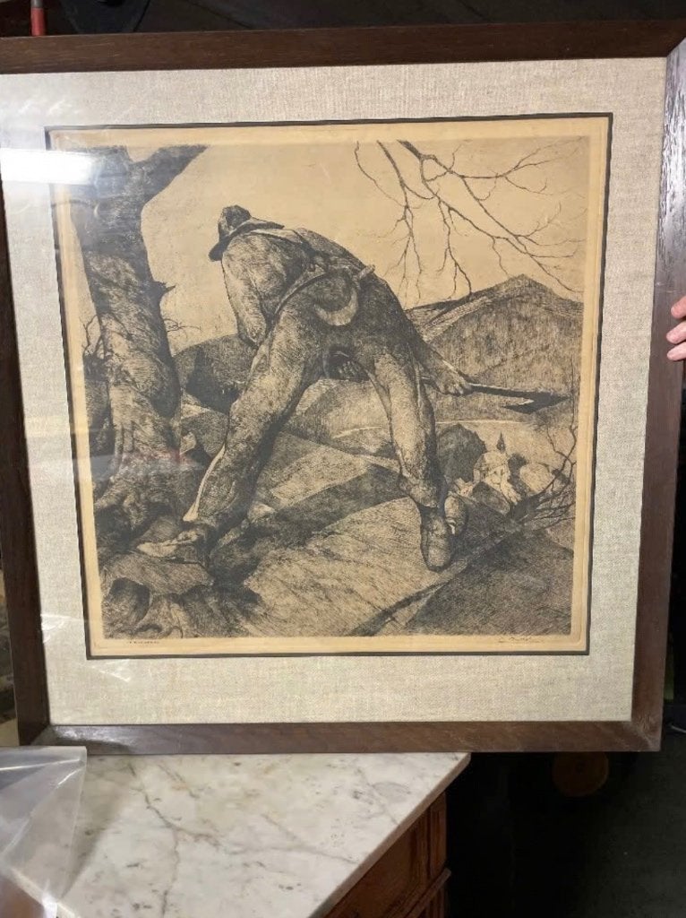 Gravure Le bûcheron Camille Barthélemy, Antiquités & Art, Enlèvement