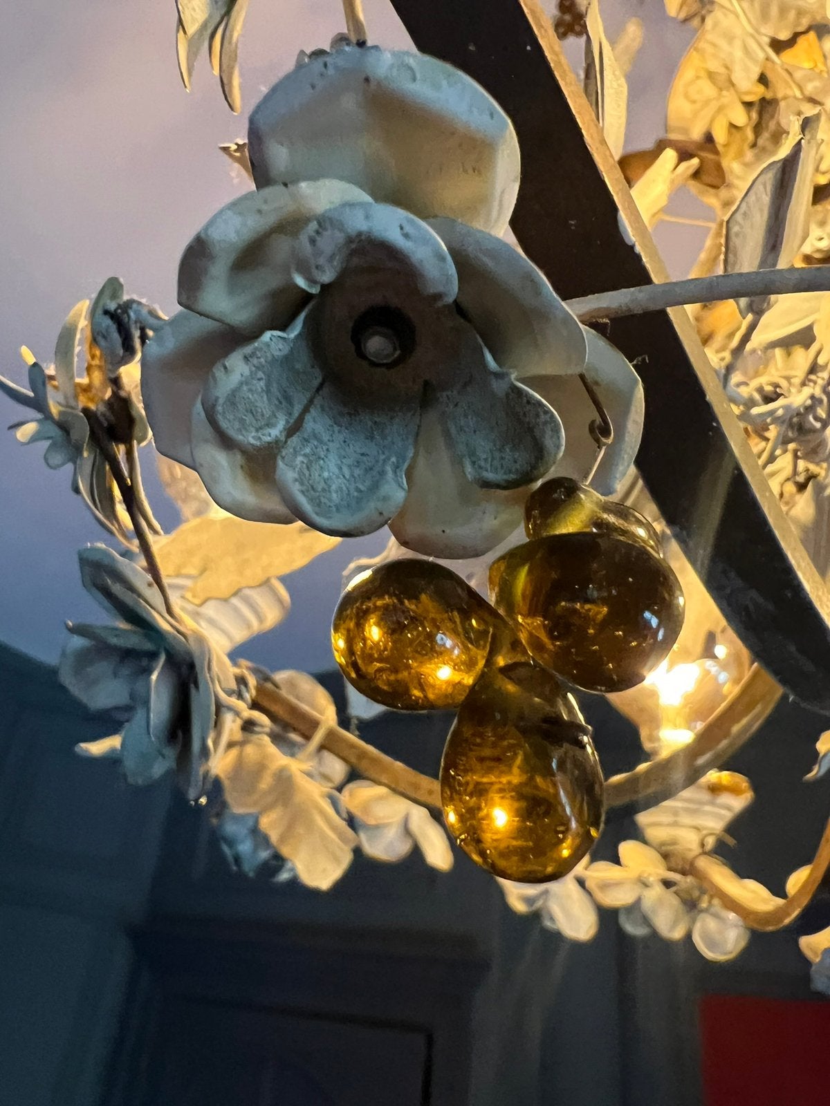 Lustre plafonnier original, Enlèvement ou Envoi, Florentin Italien, Métal, E27 (grand)