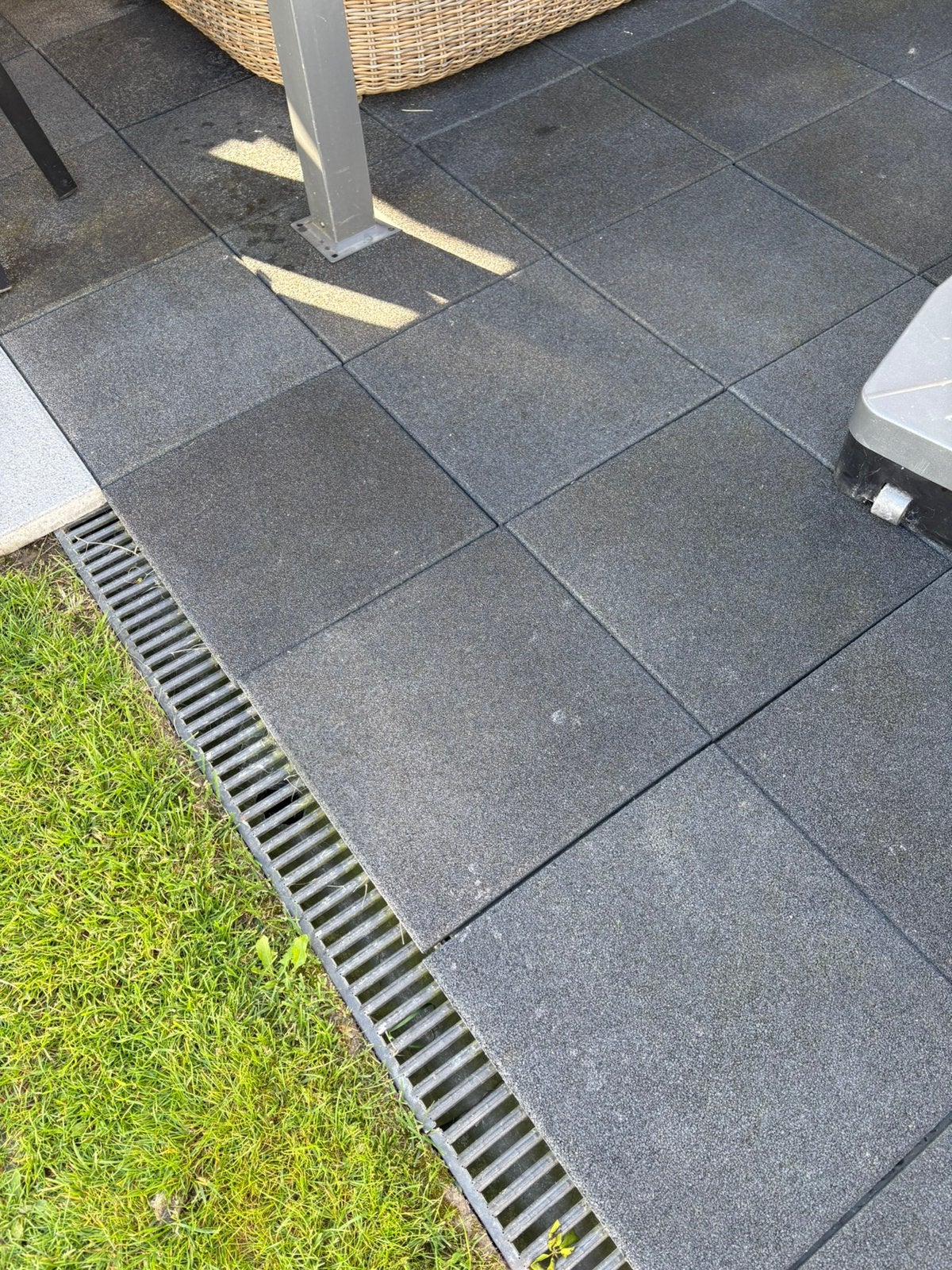 Rubberen tegels 40x40, Tuin en Terras, Ophalen, Zo goed als nieuw