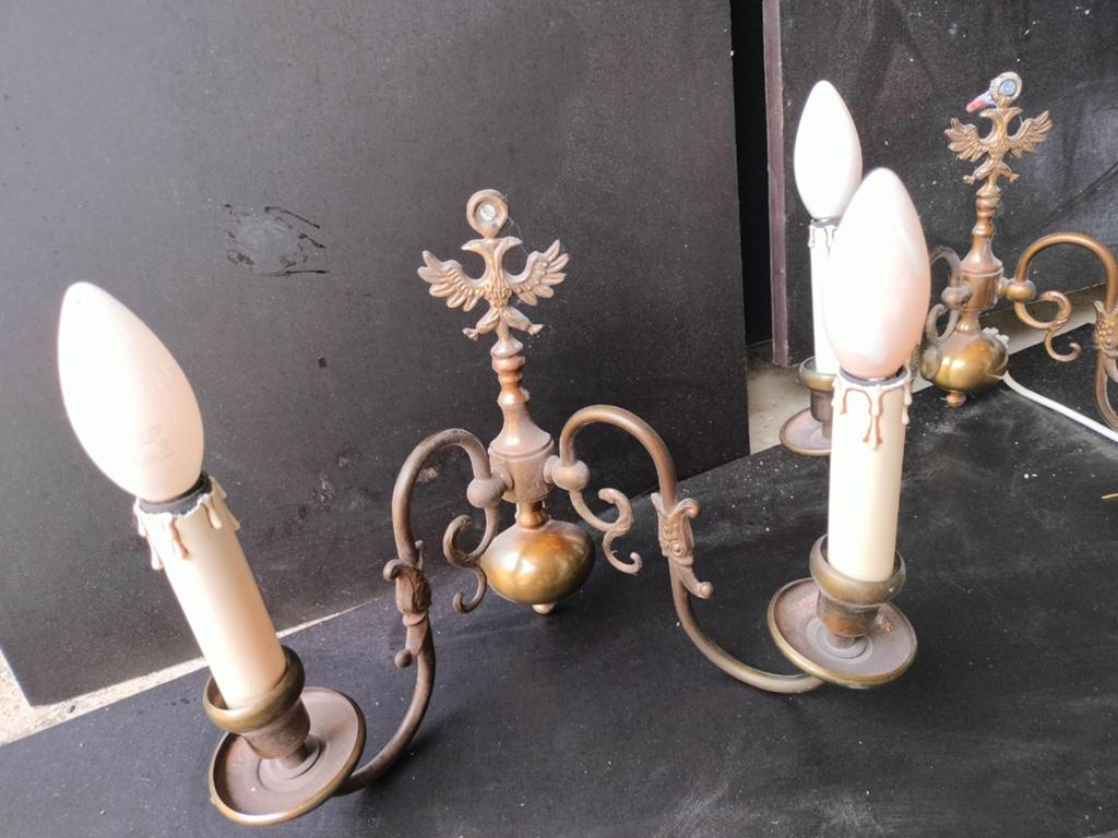 Vintage koperen wandlamp, Huis en Inrichting, Lampen | Wandlampen, Ophalen