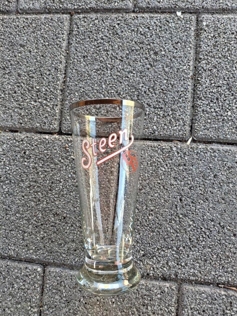 Oud email bierglas steen Antwerpen Bavaro Belge, Verzamelen, Ophalen of Verzenden