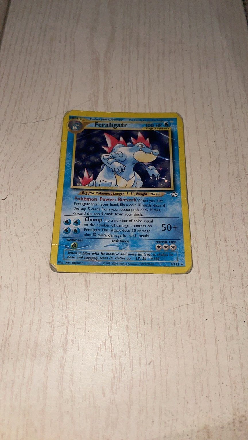 Pokémon Feraligatr 4/111 – Neo Genesis 2000 – Holo – Vintage, Ophalen, Gebruikt, Losse kaart
