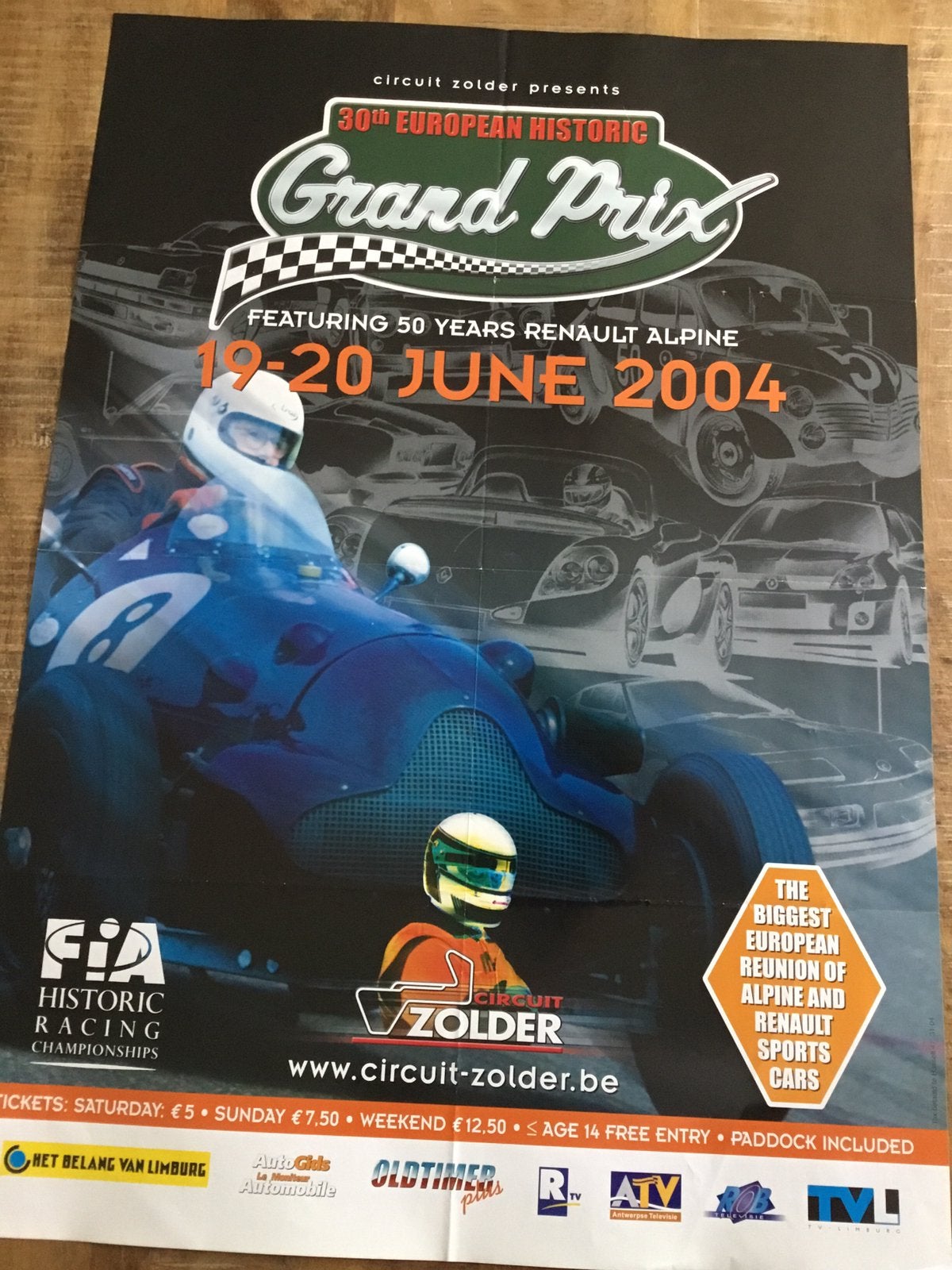 Affiche european historic gp 2004, Ophalen of Verzenden, Zo goed als nieuw