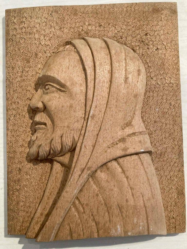 Heilige pater Pio in hout uitgesneden (21,5 op 16,5 cm), Ophalen of Verzenden, Gebruikt, Beeld(je), Christendom | Katholiek