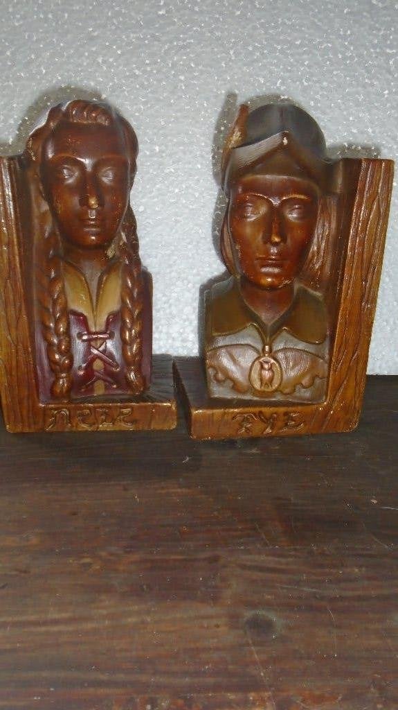 vintage boekensteun van hout, Antiquités & Art, Art | Sculptures & Bois, Bois, Brun, Autres sujets, Sculpture sur bois