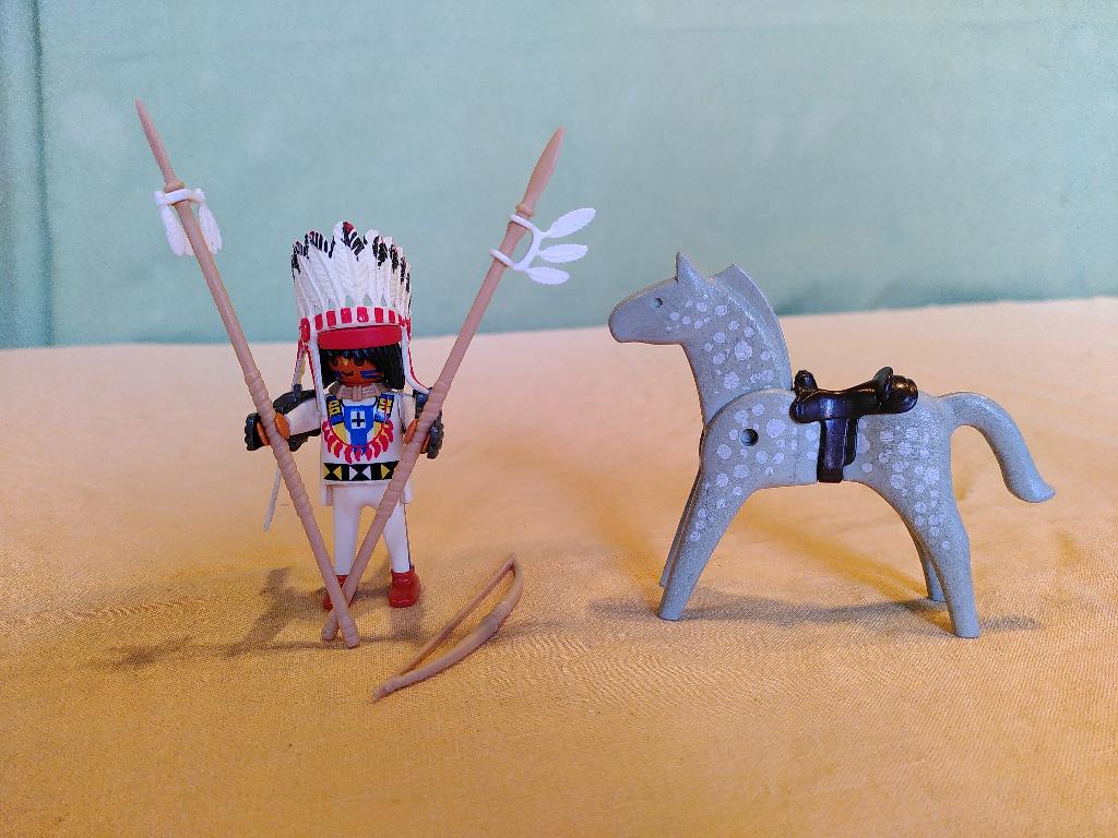 Playmobil 4589 Opperhoofd indiaan + paard 1993, Ophalen of Verzenden, Zo goed als nieuw