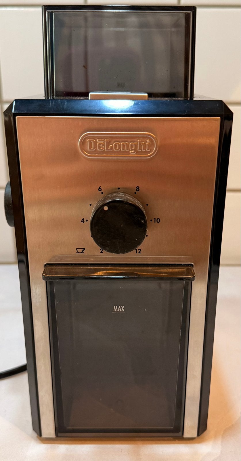 elektrische koffiemolen - delonghi, Ophalen, Zo goed als nieuw, Koffiemolen