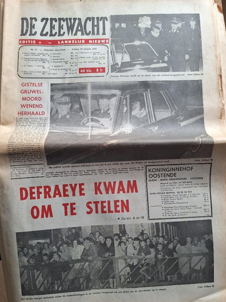 oude krant : De Zeewacht-10 okt 1969, Boeken, Tijdschriften en Kranten, Ophalen of Verzenden, Gelezen, Krant