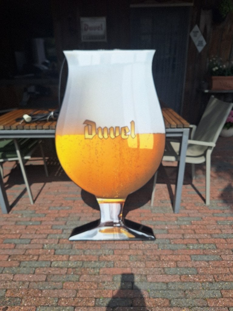 Vintage Duvel lichtreclame, Enlèvement, Utilisé, Table lumineuse ou lampe (néon)