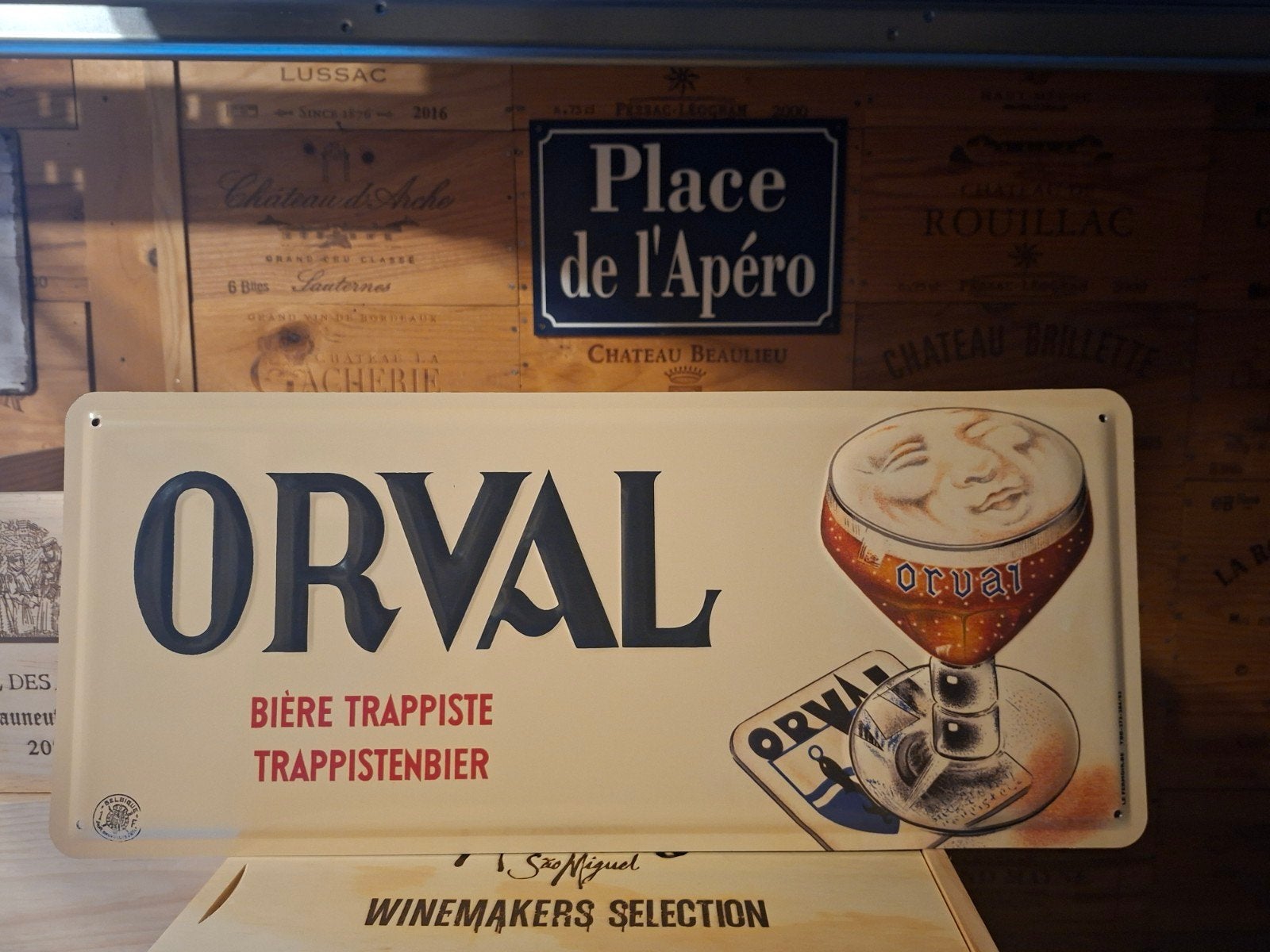 Orval tôle 50x20cm Beige 50x16cm noir 30x20cm prix sur liste, Ophalen, Nieuw, Reclamebord