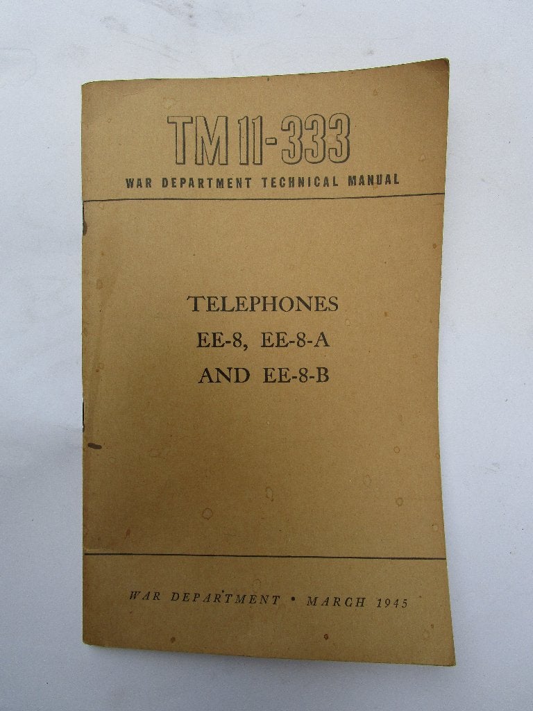TM 11 -  333   Telephones EE-8, Enlèvement ou Envoi, Armée de terre, Autres types