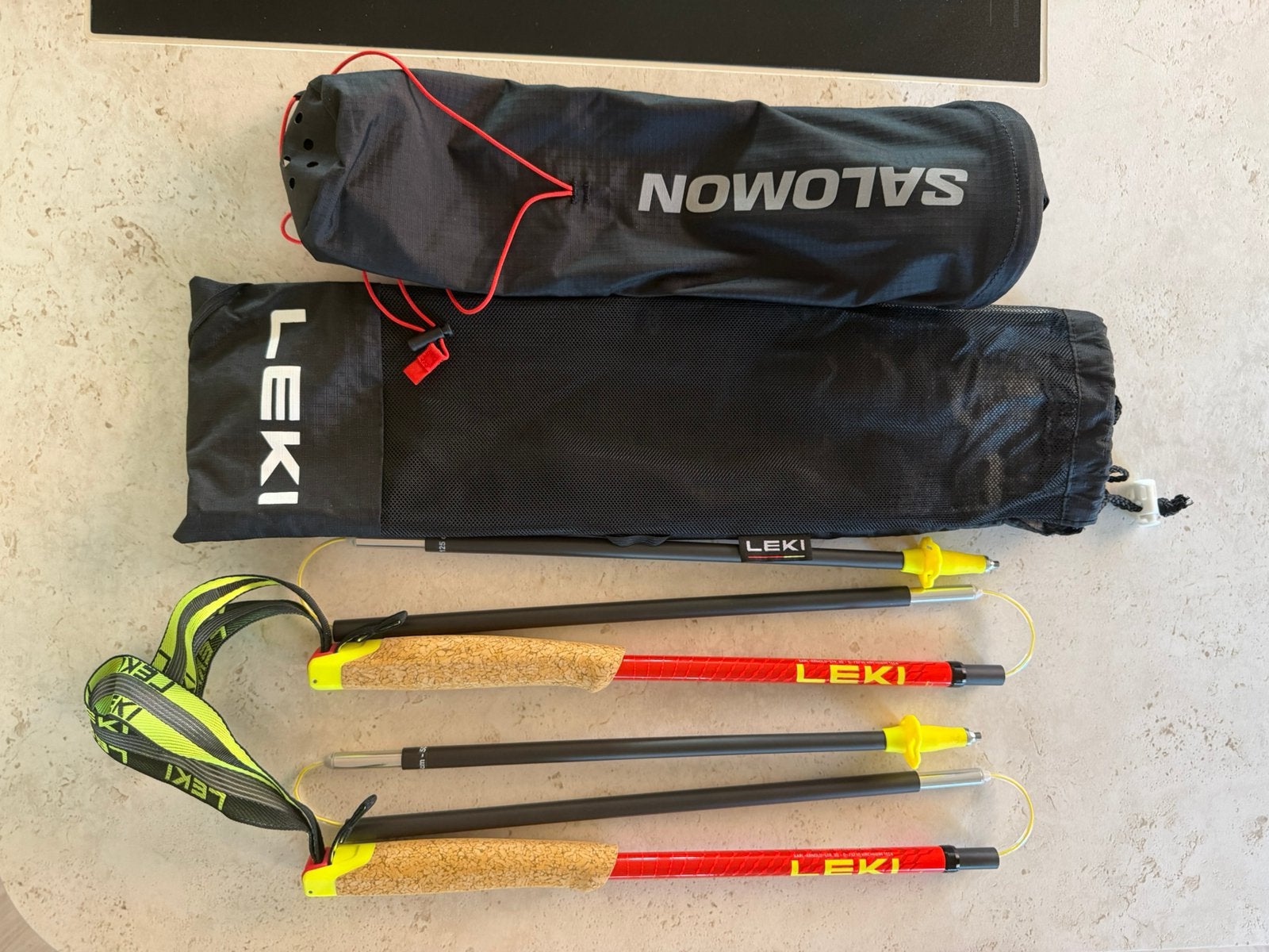 Trail Stokken - 125cm - LEKI - Nieuw + opbergzak Salomon, Sport en Fitness, Ophalen, Nieuw, Rugzak