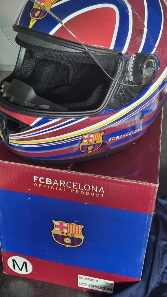 Helm Fc Barcelona  Limited Edition maat M, Fietsen en Brommers, Brommerhelmen, Ophalen of Verzenden