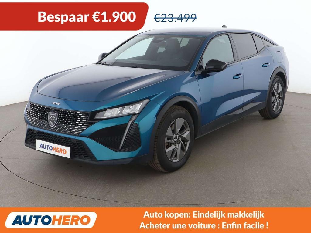 Peugeot 408 1.6 Hybrid Allure (bj 2024, automaat), Auto's, Gebruikt, Blauw, 181 pk, 31 g/km